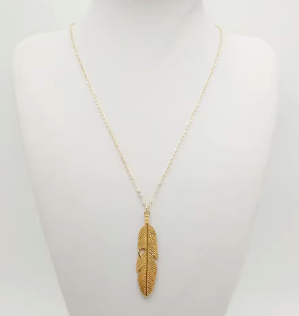 HOPE: Feather pendant necklace